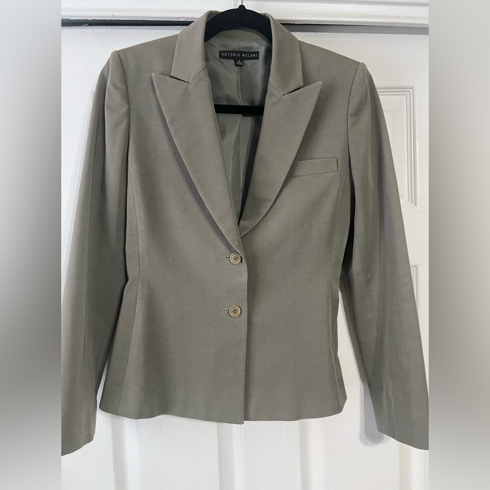 ANTONIO MELANI Gray/Green Women's Blazer